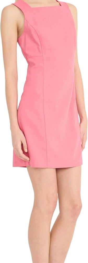 Women's Women's Sleeveless Linen Rayon Mini Dress - Slim Sheath Design - Wedding Guest and Cocktail Dress