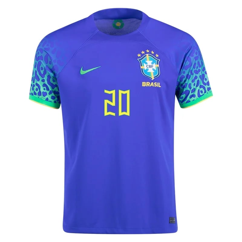 Vinicius Junior #20 Brasilien Auswärtstrikot Weltmeisterschaft 2022