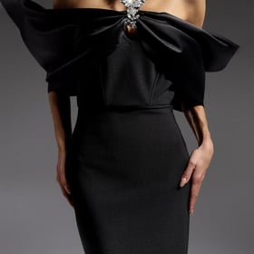 Red Maxi Halter Sleeveless Backless Formal Evening Dress Elegant Rhinestone Off Shoulder Large Bow Gala Dress for Women