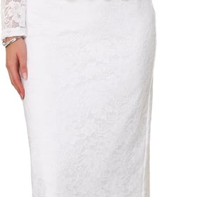 Women's Lace Suits for Church 2 Pieces Outfits Peplum Top Wedding Cocktail Skirt Sets