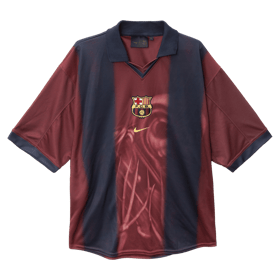 Kinder FC Barcelona X TRAVIS SCOTT Retro 2000/01 Heim Skelett Trikot