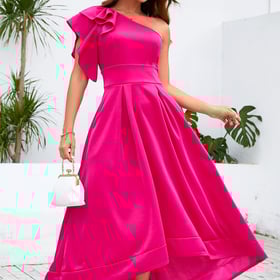 Ruffle Sleeve Dress Asymmetrical Neckline Women's Dress Cocktail Evening Party Dress