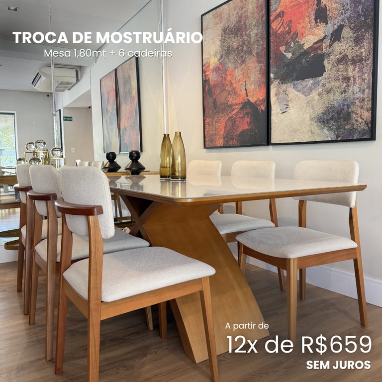 mesa lais cadeira luisa troca de mostruário