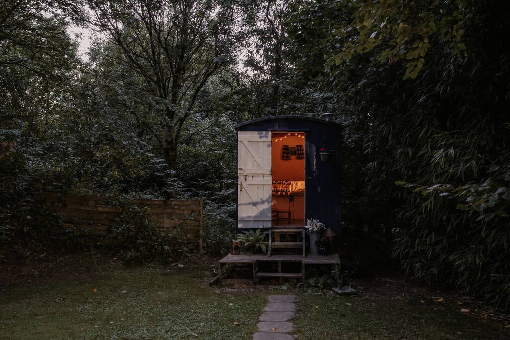 Sleeping hut in the eve