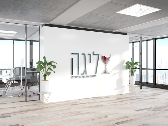 Logo on office wall Mockup
