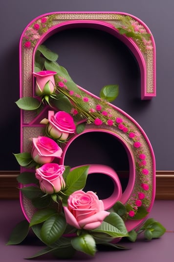 Musical note filled with pink roses (8)