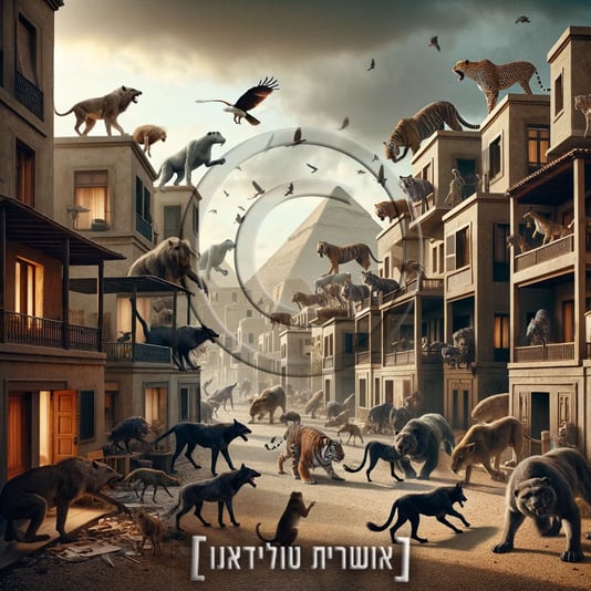DALL·E-2024-03-18-19.10.22---Recreate-the-scene-of-the-Plague-of-Wild-Beasts-in-ancient-Egypt,-focusing-on-naturally-sized,-menacing-animals-attacking-the-homes