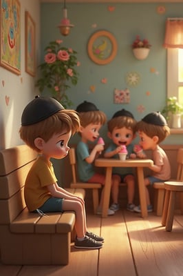 A sweet 3D illustration of a sweet על רקע חדר (5) העתק