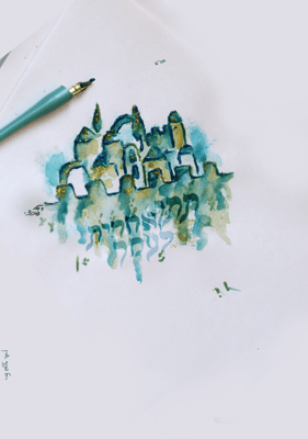 ציור בצבעי מים רחל אורן