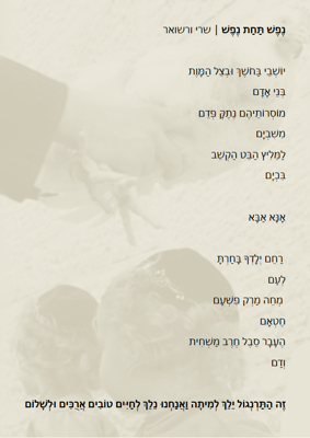 נֶפֶשׁ תַּחַת נֶפֶשׁ שרי ורשואר