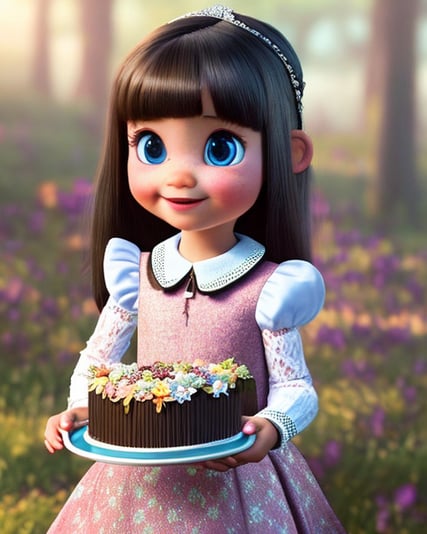 highly-detailed-and-realistica--litlle-happy-pixar-style-girl-with-a---dress-with-a-closed-collar-an-680981297