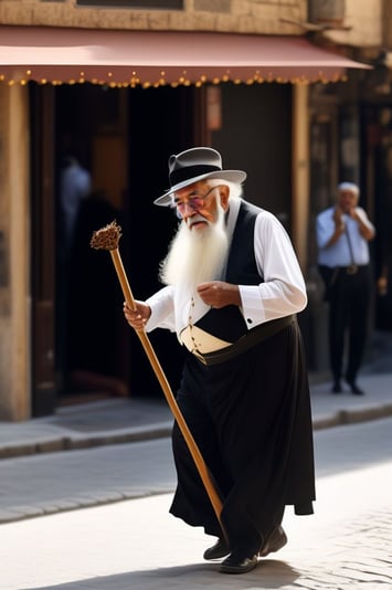 זקן רוקד ברחוב יפו