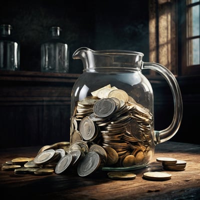 Leonardo_Kino_XL_A_simple_old_and_slightly_wornout_glass_jug_f_0
