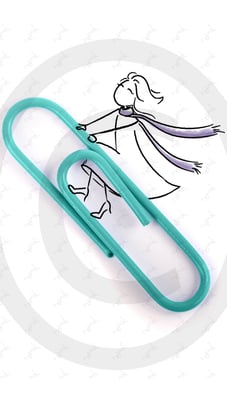 colored paper clips isolated on white background