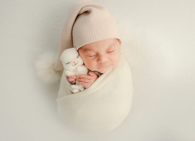 Newborn baby girl portrait