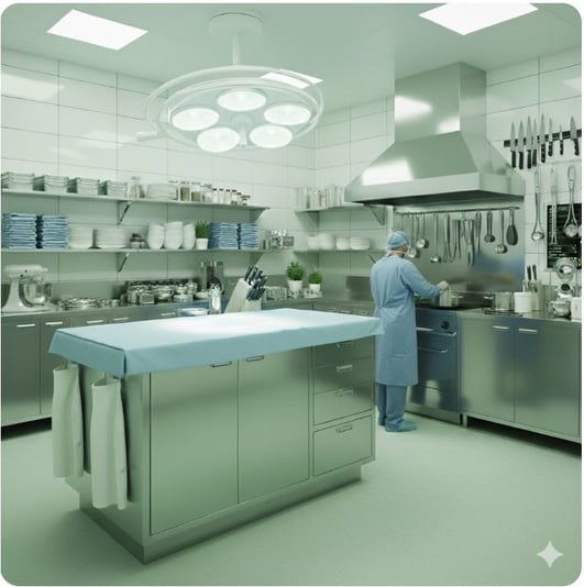 מטבח מחופש לחדר ניתוח