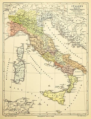 Map of Italy 1895
