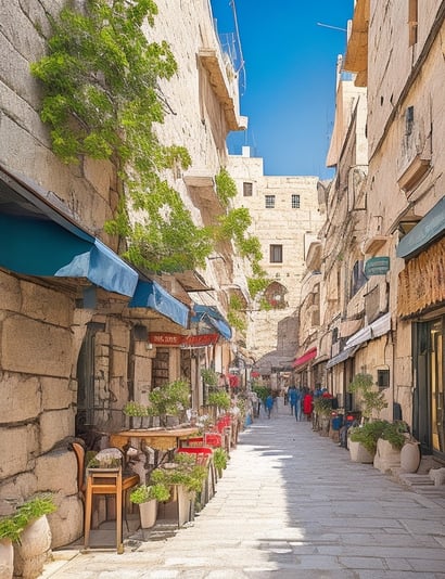 Paper_art_style_Gaola_Street_Jerusalem_Israel_1