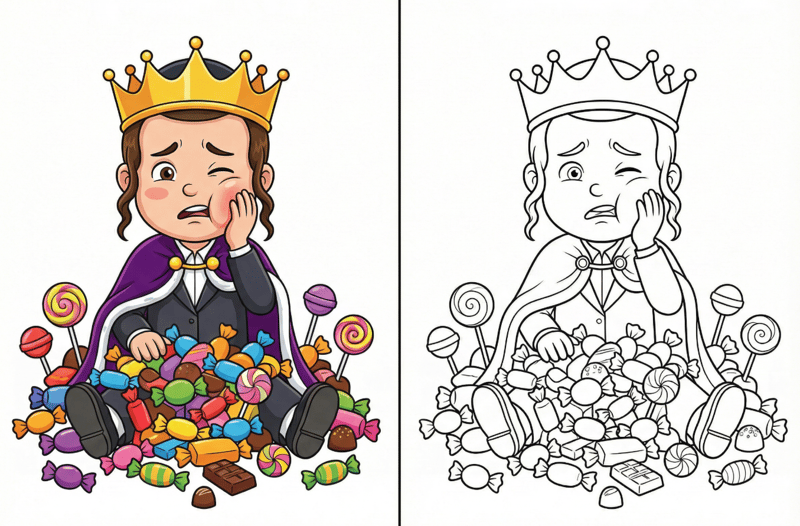 המלך המבולבל... אוכל ממתקים לרוב