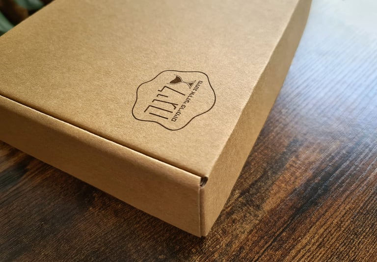 Carboard box with printed logo Mockup