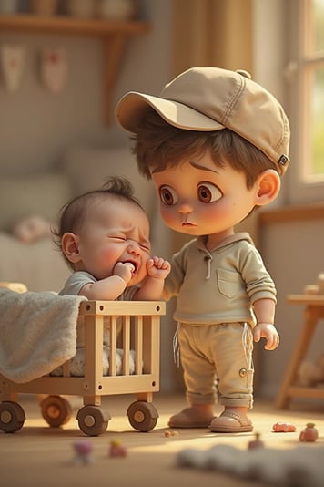 THE BABY CRYING AND HIS BROTHER IS SAD העתק (1)