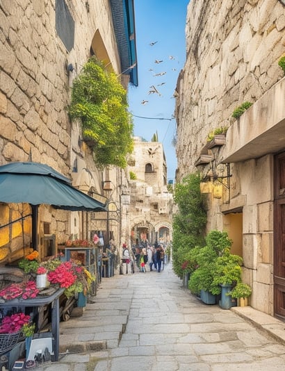 Paper_art_style_Gaola_Street_Jerusalem_Israel_3