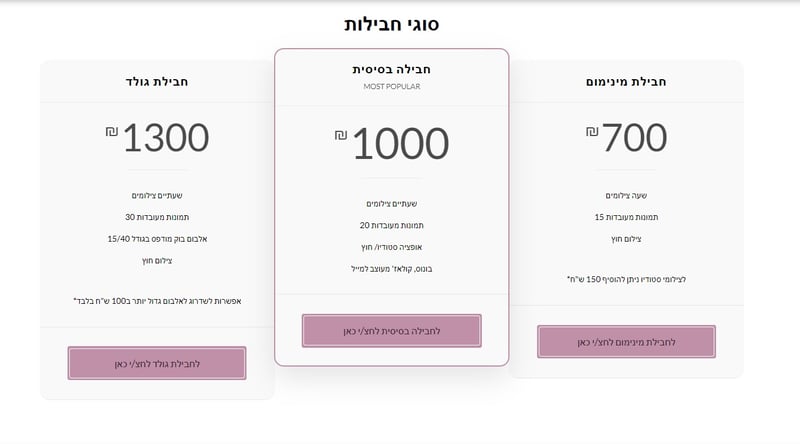מחירון שלי תשפ''ד