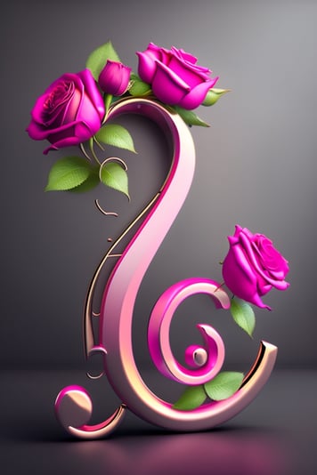 Musical note filled with pink roses (9)