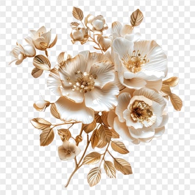 natural wedding flower blossom branch on transparent background