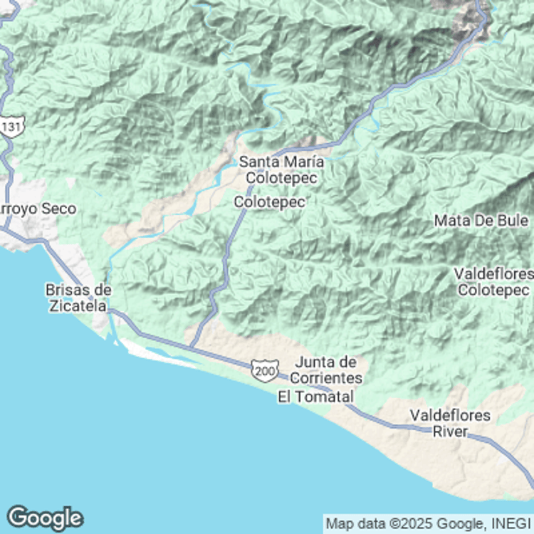 Terrain image of Santa Maria Colotepec