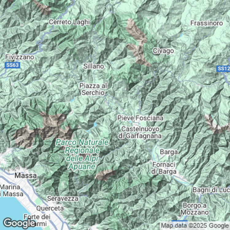 Terrain image of Unione Comuni Garfagnana