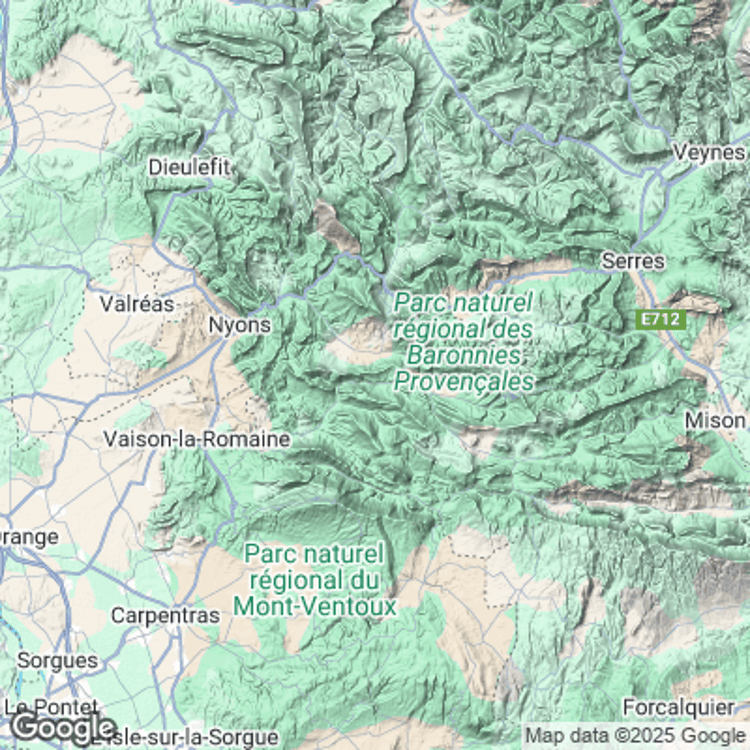 Terrain image of Nyons et Baronnies