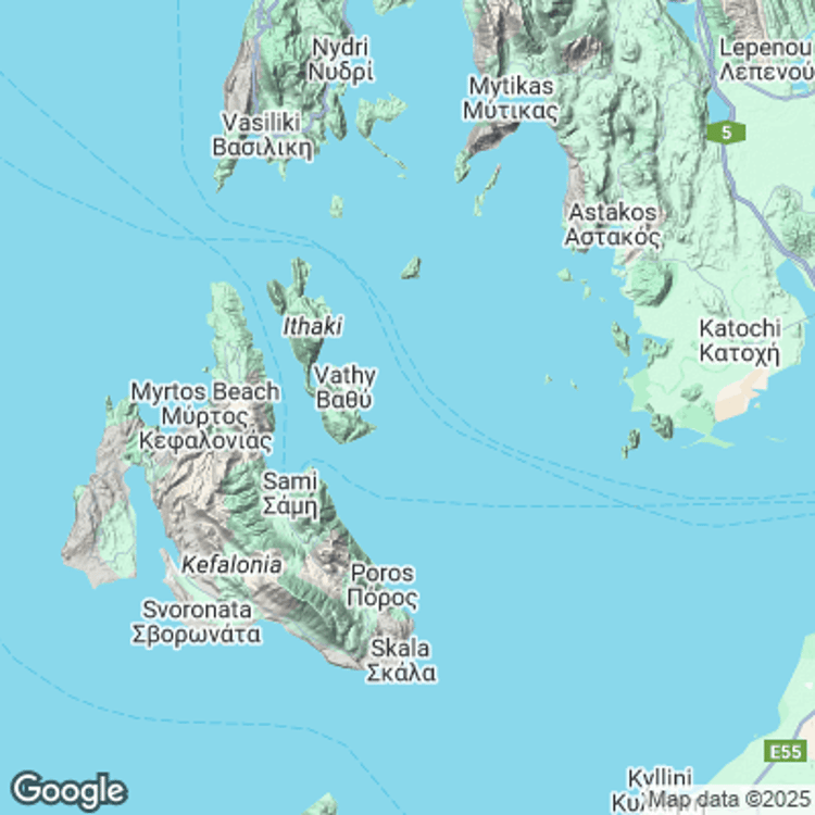 Terrain image of Pylaros Municipal Unit