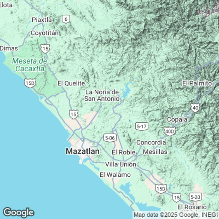 Terrain image of Mazatlan