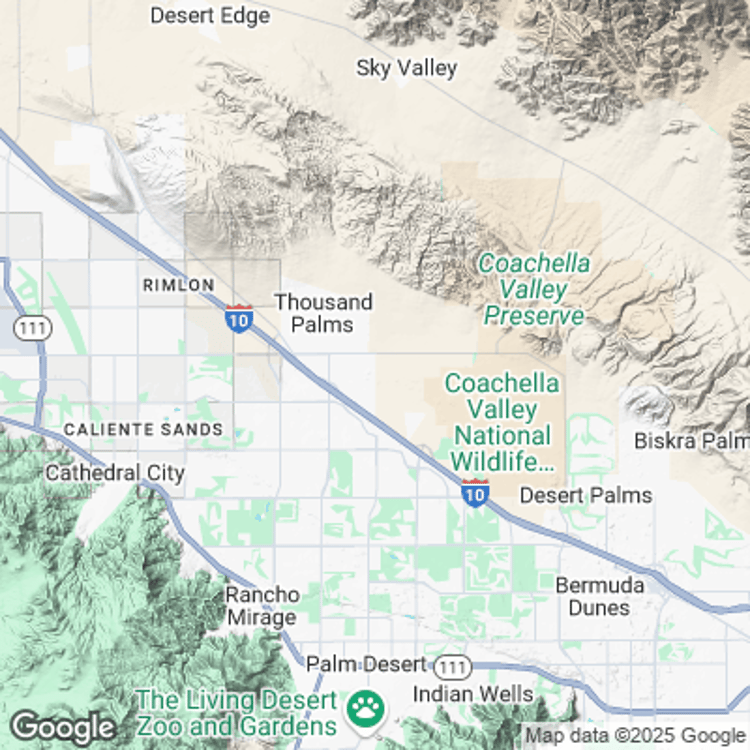 Terrain image of Thousand Palms