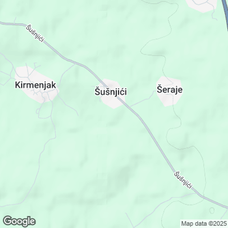 Terrain image of Susnjici - Susnici