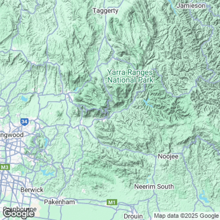 Terrain image of Shire of Yarra Ranges