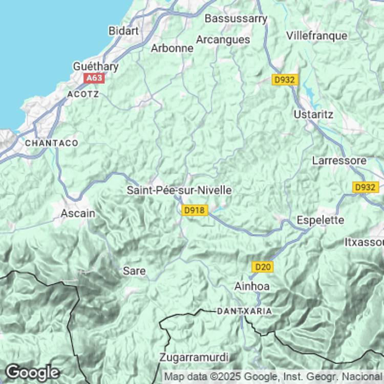 Terrain image of Ustaritz-Vallees de Nive et Nivelle