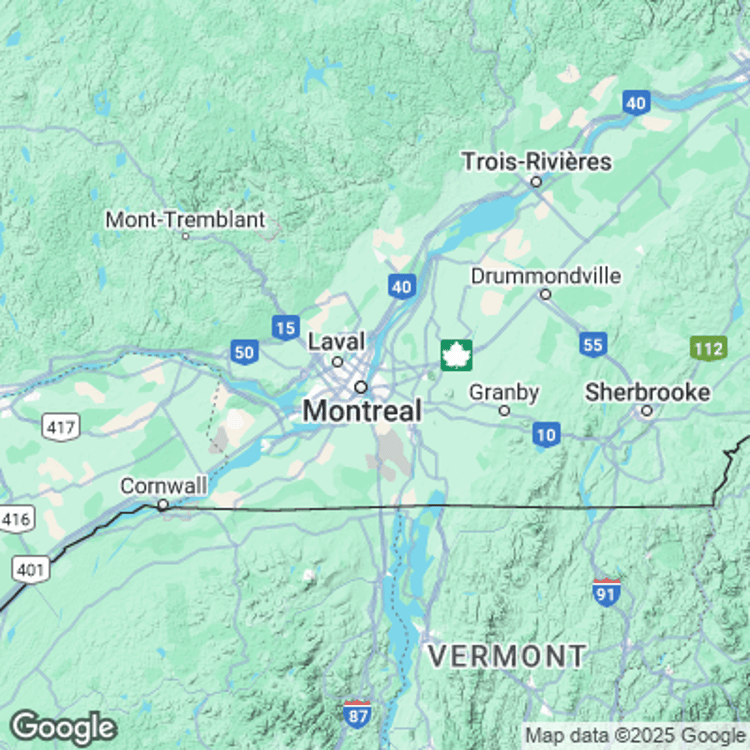 Terrain image of Monteregie