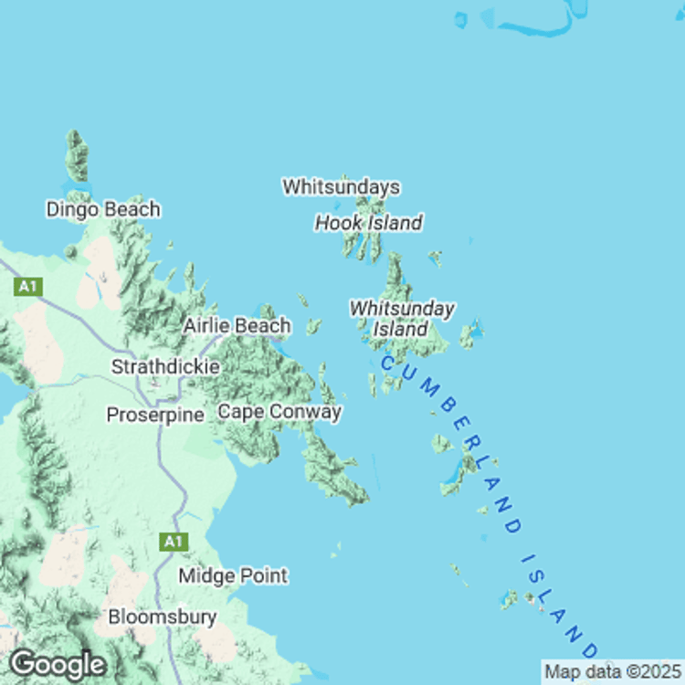 Terrain image of Whitsundays