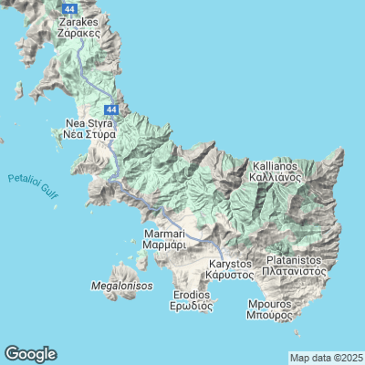 Terrain image of Karystos Municipality