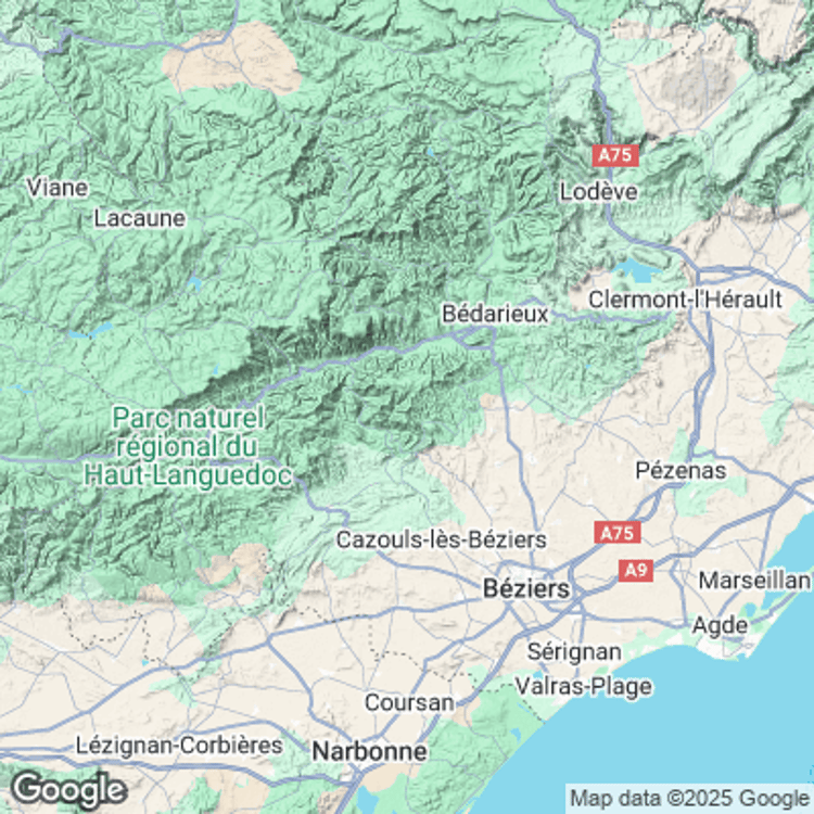 Terrain image of Beziers