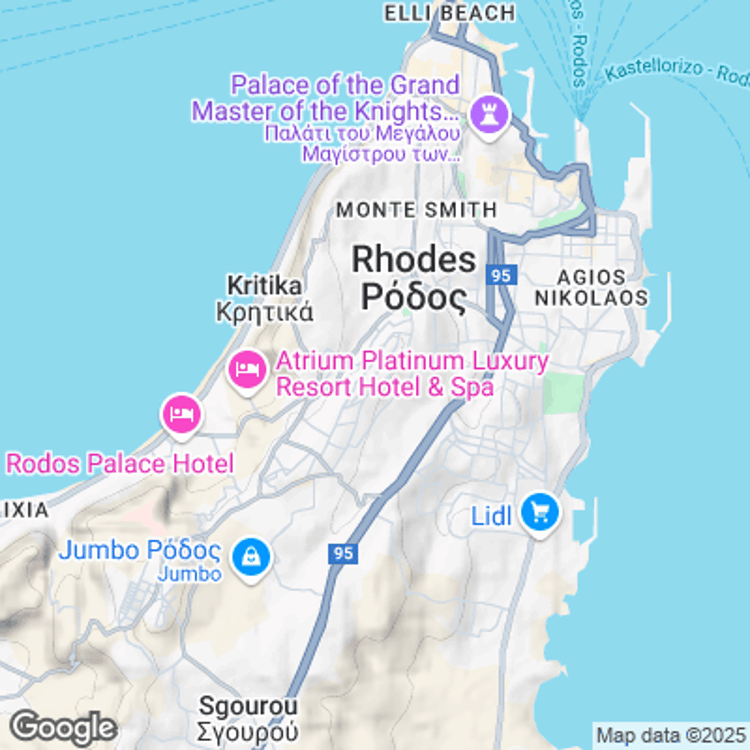 Terrain image of Rhodes