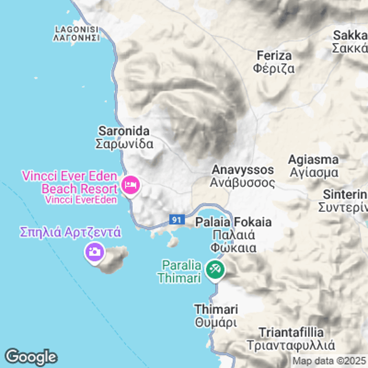 Terrain image of Anavissos Municipal Unit