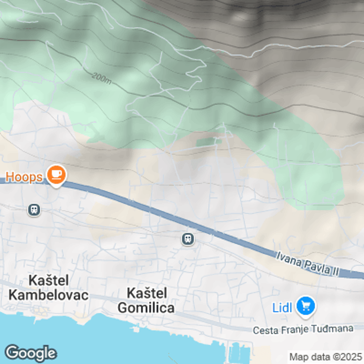 Terrain image of Kastel Gomilica