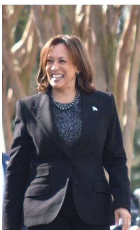 VP Harris is pictured at the State House.