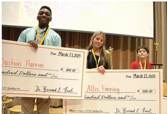 Winners pictured (left to right): Dashon Hannon, Allie Fanning and Thomas Kent.