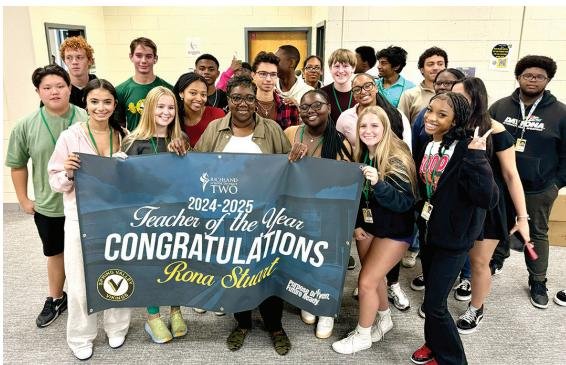 Richland School District Two 2024-2025 District Teacher of the Year Rona Stuart with students