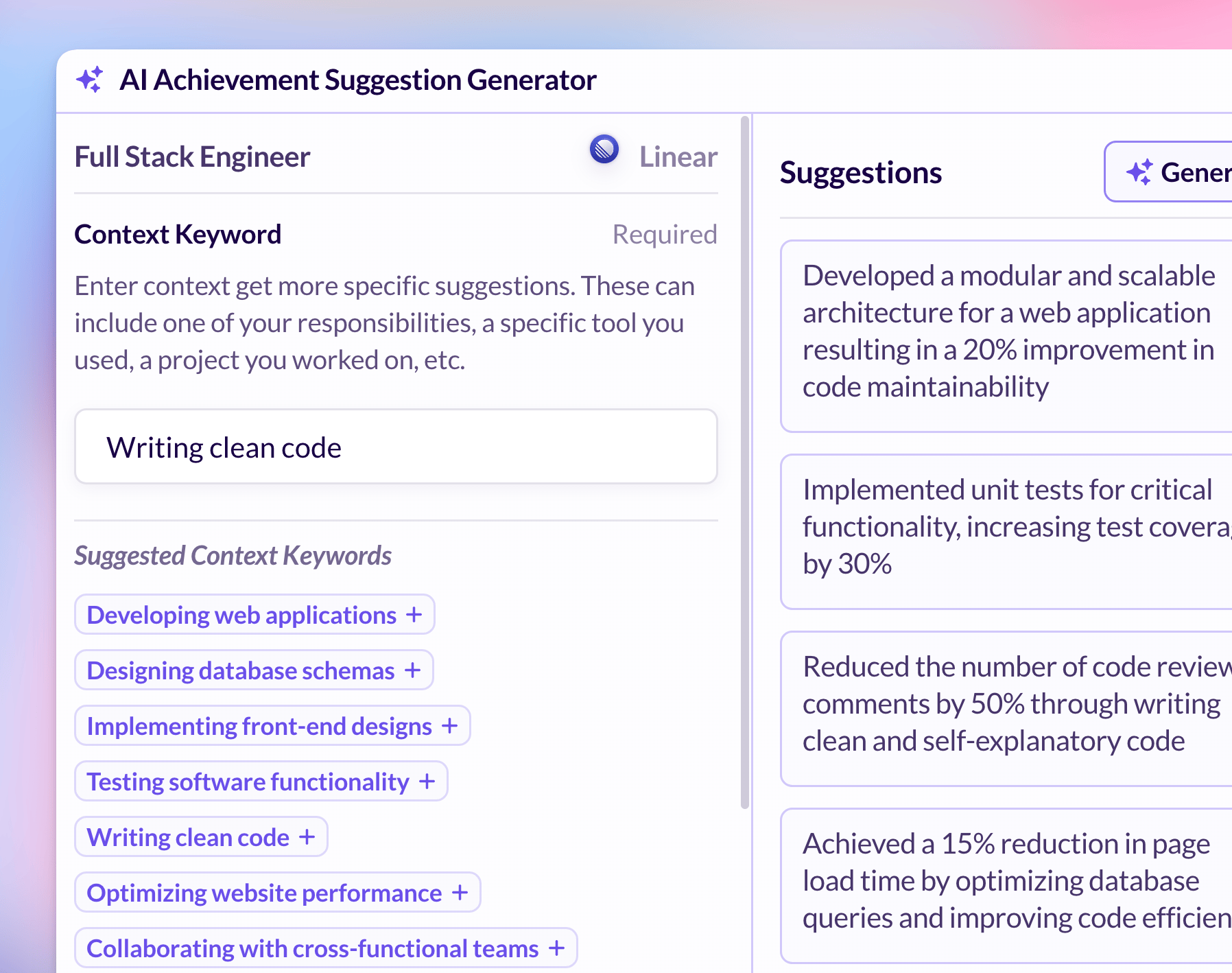 Resume Bullet Point Generator