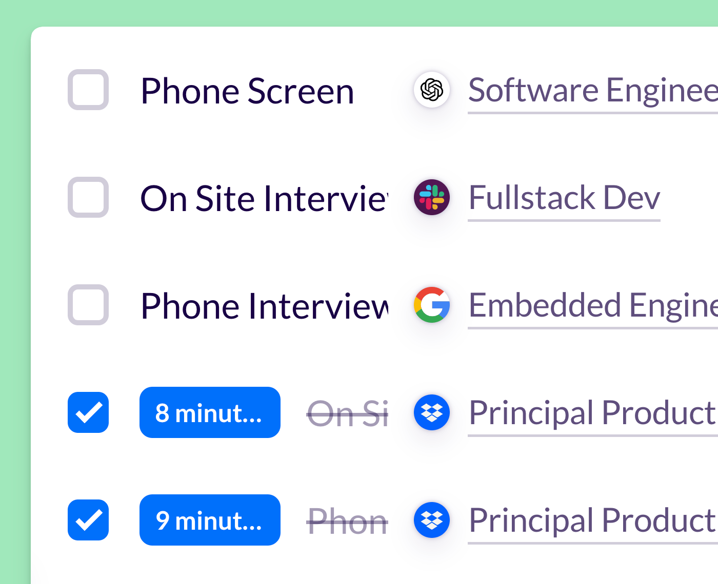 Organize your interview schedule